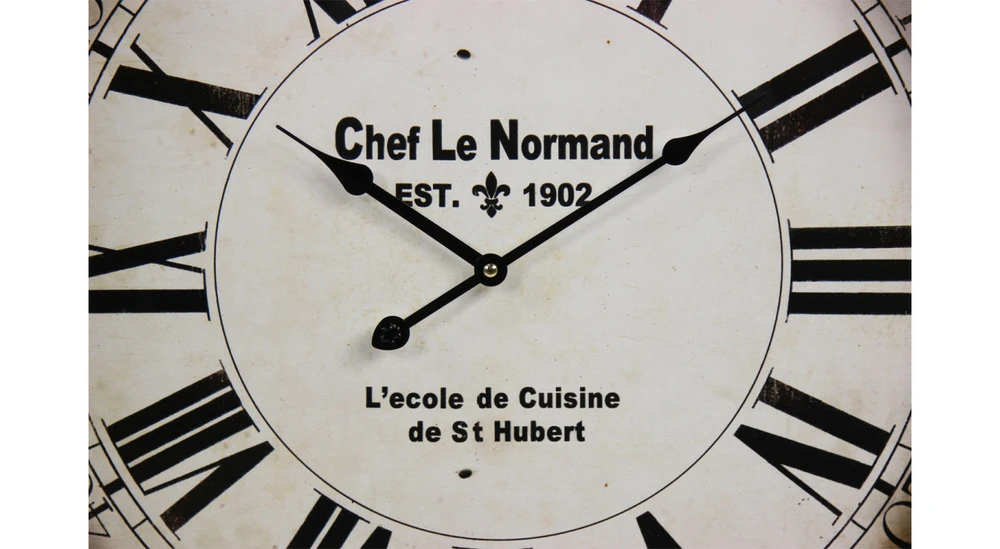 Horloge Ancienne Murale Chef Le Normand Métal Noir 62cm - Blanc 3 Horloge Ancienne Murale Chef Le Normand Métal Noir 62cm - Blanc – Image 3