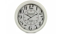Horloge Ancienne Murale Grande Epicerie De Monmartre Métal Blanc 62cm