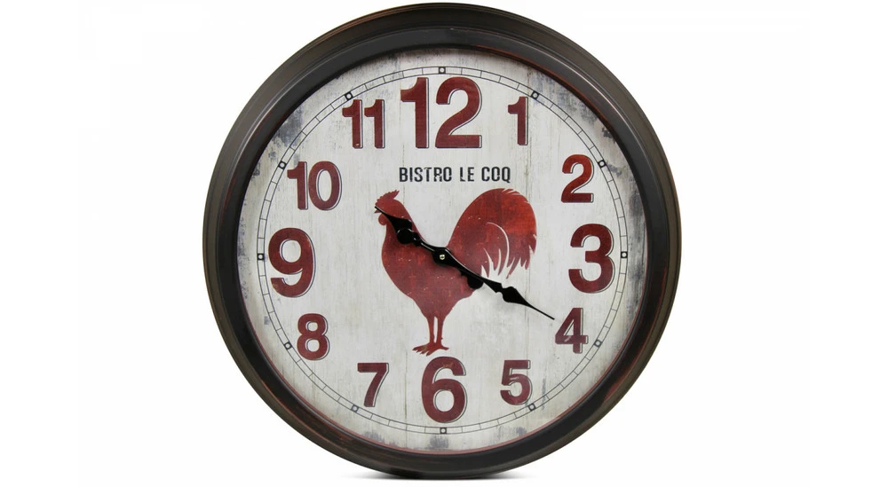 Grande Horloge Ancienne Murale Bistro Le Coq Métal Rouge-bordeaux 70cm 1 Grande Horloge Ancienne Murale Bistro Le Coq Métal Rouge-bordeaux 70cm