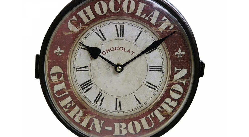 Horloge De Gare Ancienne Double Face Chocolat Guerin-boutron Fer Forge Rouge-bordeaux 24cm - Fer Forgé 4 Horloge De Gare Ancienne Double Face Chocolat Guerin-boutron Fer Forge Rouge-bordeaux 24cm - Fer Forgé – Image 4
