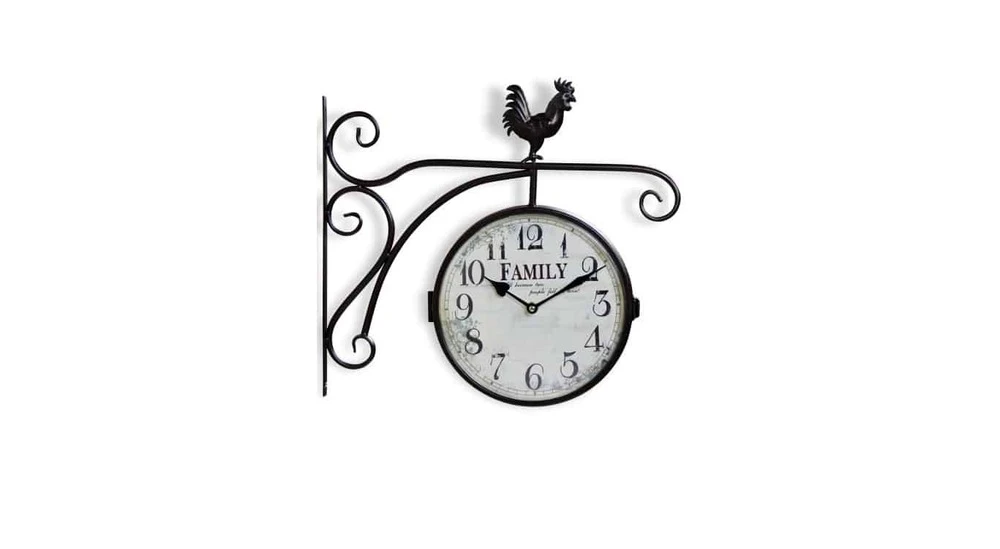 Horloge De Gare Ancienne Double Face Family Fer Forge Blanc 24cm - Fer Forgé 1 Horloge De Gare Ancienne Double Face Family Fer Forge Blanc 24cm - Fer Forgé