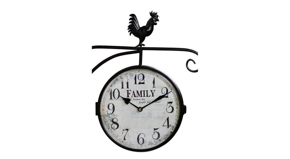 Horloge De Gare Ancienne Double Face Family Fer Forge Blanc 24cm - Fer Forgé 2 Horloge De Gare Ancienne Double Face Family Fer Forge Blanc 24cm - Fer Forgé – Image 2