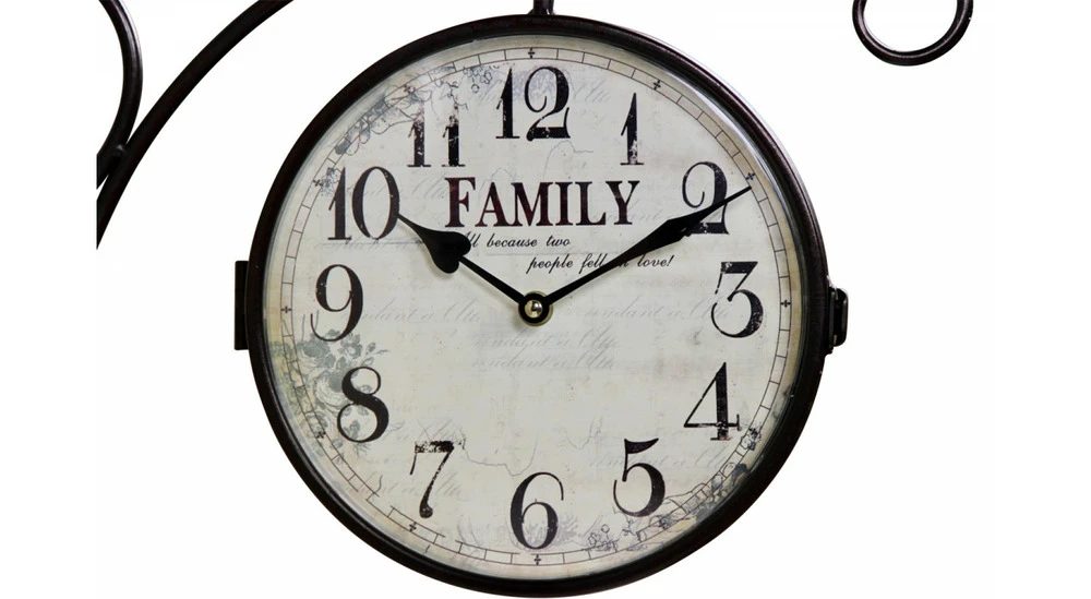 Horloge De Gare Ancienne Double Face Family Fer Forge Blanc 24cm - Fer Forgé 3 Horloge De Gare Ancienne Double Face Family Fer Forge Blanc 24cm - Fer Forgé – Image 3
