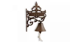 Cloche Welcome Fonte Marron 18x10.5x26.5cm