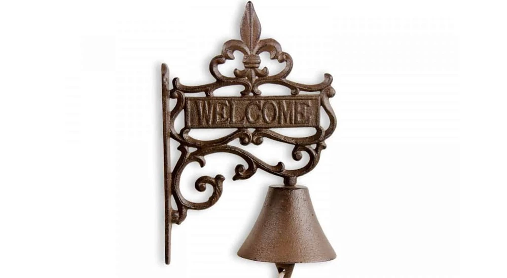 Cloche Welcome Fonte Marron 18x10.5x26.5cm 2 Cloche Welcome Fonte Marron 18x10.5x26.5cm – Image 2