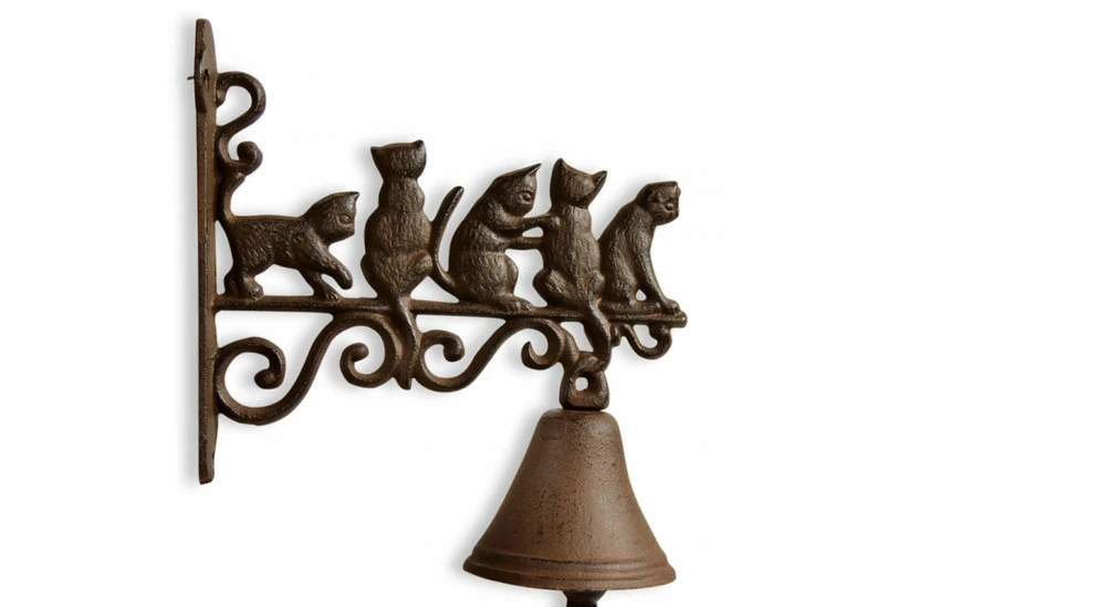 Cloche Chats Fonte Marron 20.5x9x27cm 2 Cloche Chats Fonte Marron 20.5x9x27cm – Image 2