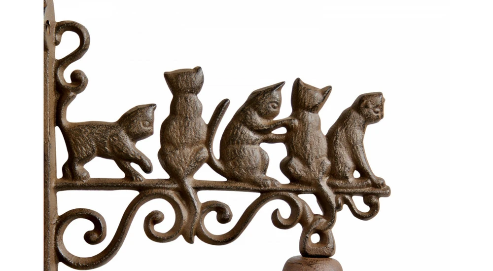 Cloche Chats Fonte Marron 20.5x9x27cm 3 Cloche Chats Fonte Marron 20.5x9x27cm – Image 3