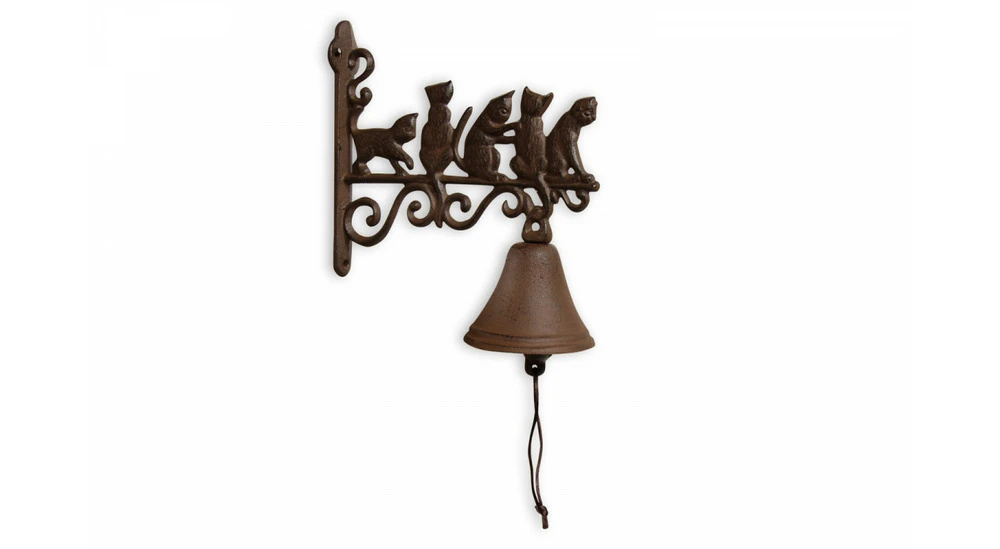 Cloche Chats Fonte Marron 20.5x9x27cm 6 Cloche Chats Fonte Marron 20.5x9x27cm – Image 6