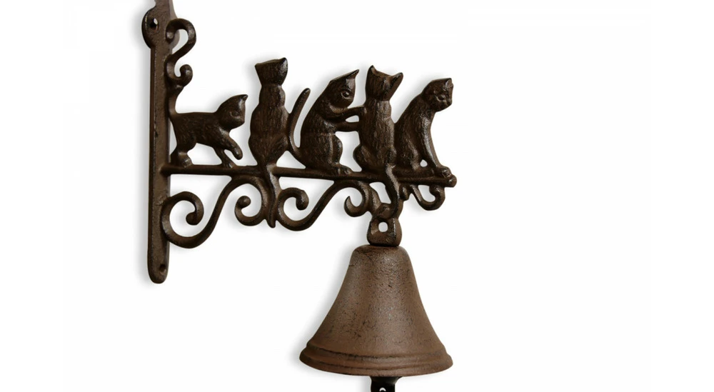 Cloche Chats Fonte Marron 20.5x9x27cm 5 Cloche Chats Fonte Marron 20.5x9x27cm – Image 5