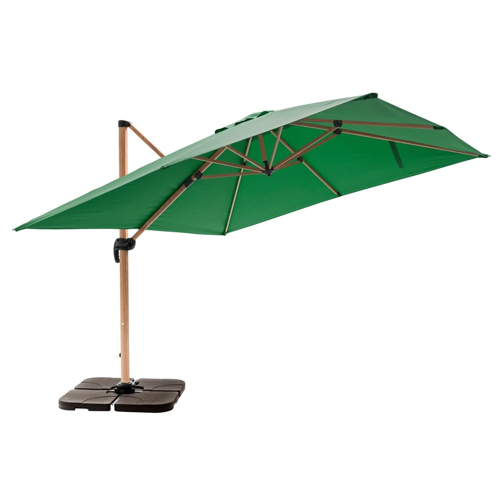 Parasol Déporté 3x3m Et 4 Dalles à Remplir Effet Bois Vert Cactus 2 Parasol Déporté 3x3m Et 4 Dalles à Remplir Effet Bois Vert Cactus – Image 2