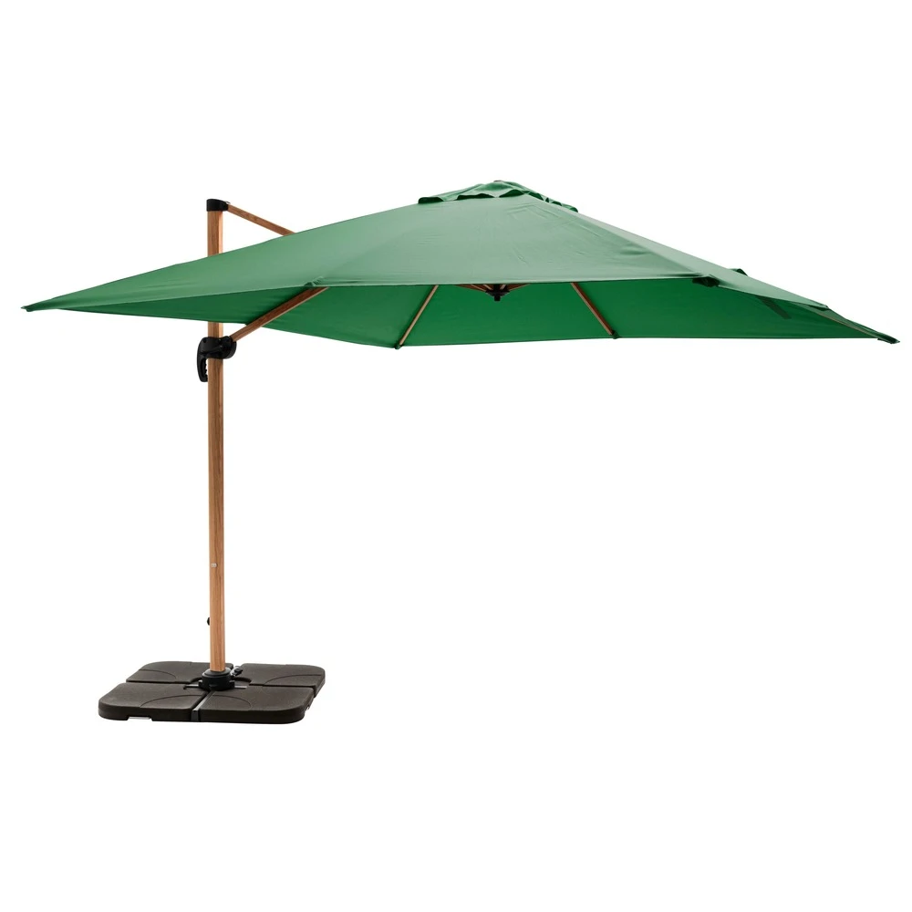 Parasol Déporté 3x3m Et 4 Dalles à Remplir Effet Bois Vert Cactus 3 Parasol Déporté 3x3m Et 4 Dalles à Remplir Effet Bois Vert Cactus – Image 3