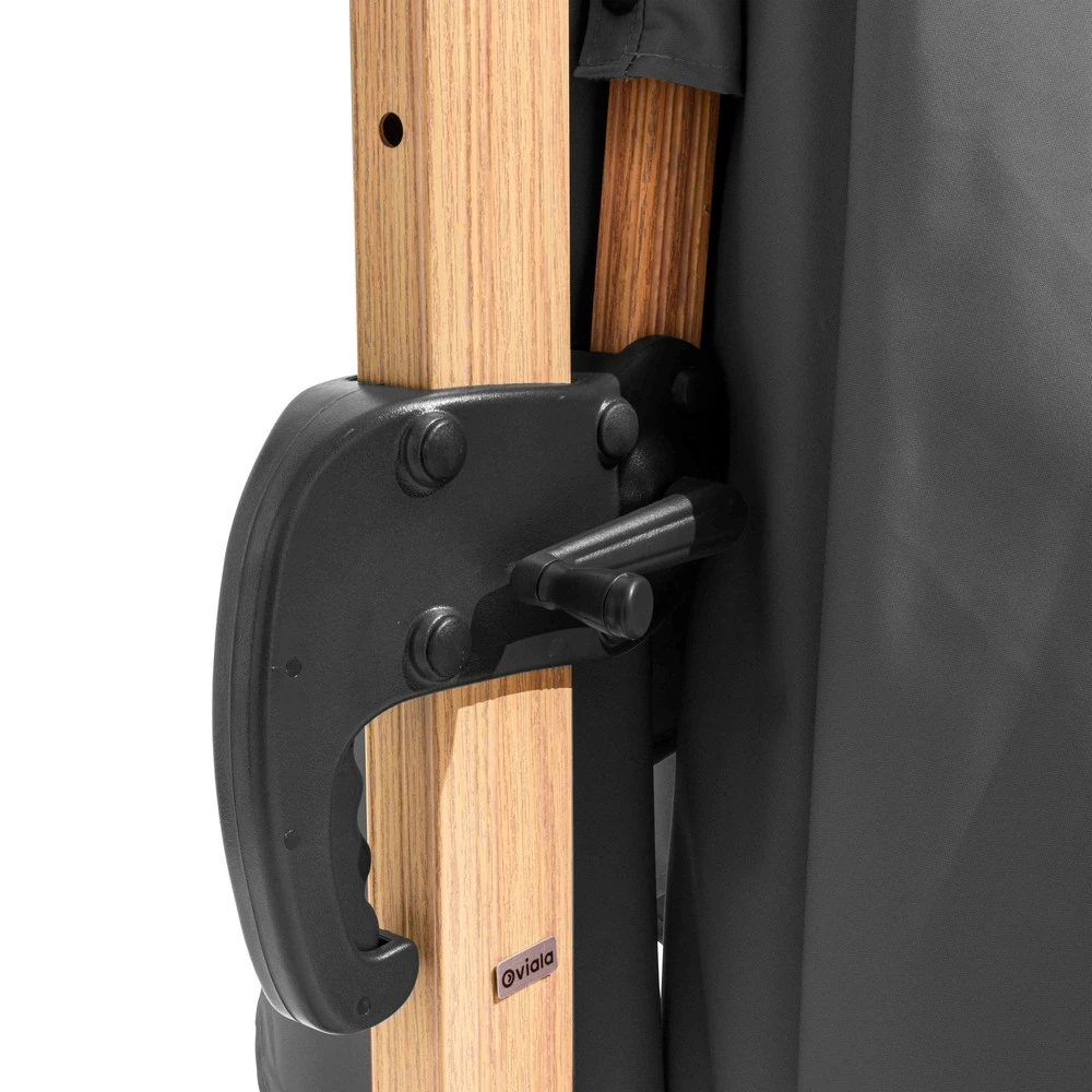 Parasol Déporté 3x3m Et 4 Dalles à Remplir Effet Bois Gris 5 Parasol Déporté 3x3m Et 4 Dalles à Remplir Effet Bois Gris – Image 5