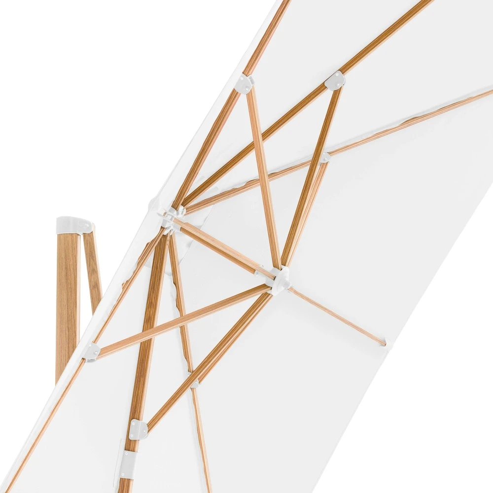 Parasol Déporté 3x3m Et 4 Dalles Lestées Effet Bois Blanc 4 Parasol Déporté 3x3m Et 4 Dalles Lestées Effet Bois Blanc – Image 4