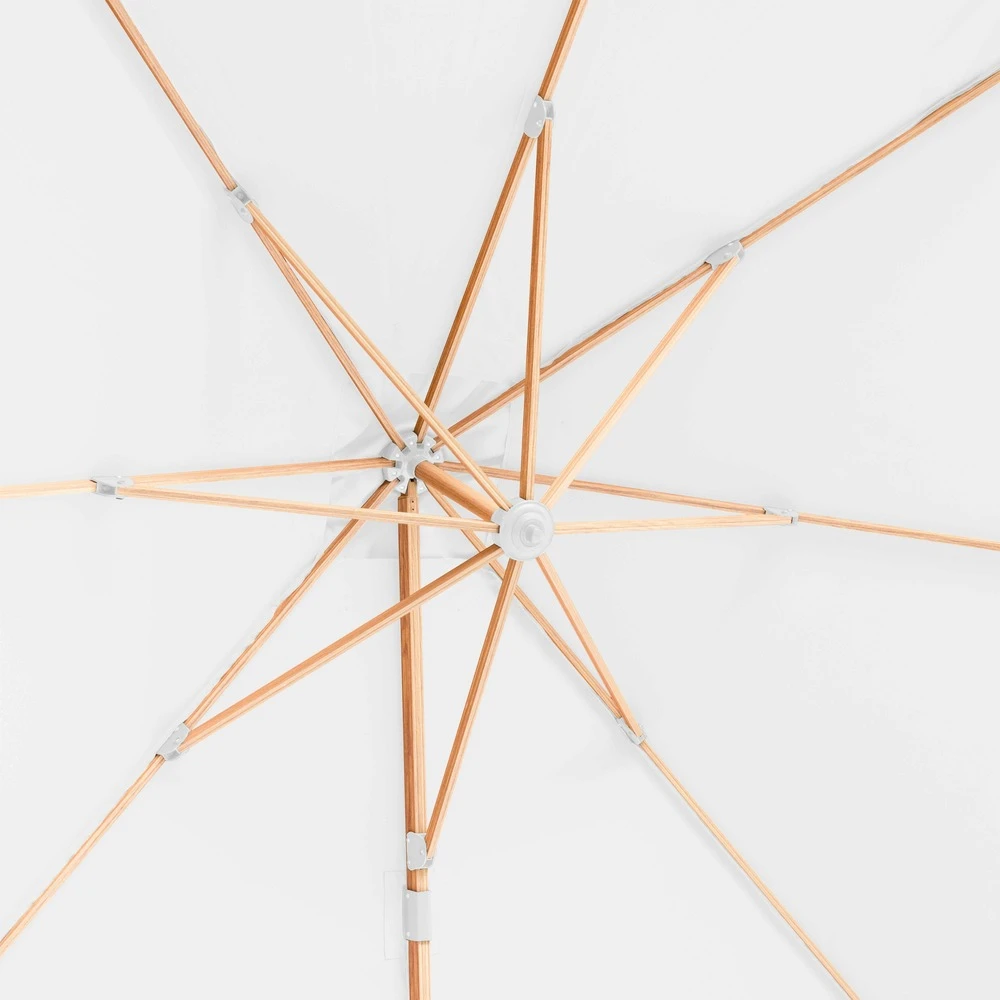 Parasol Déporté 3x3m Et 4 Dalles Lestées Effet Bois Blanc 5 Parasol Déporté 3x3m Et 4 Dalles Lestées Effet Bois Blanc – Image 5