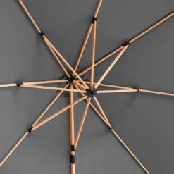 Parasol Déporté 3x3m Et 4 Dalles Lestées Effet Bois Gris -Konst Decor Magasin 647b2f85199608.57412065