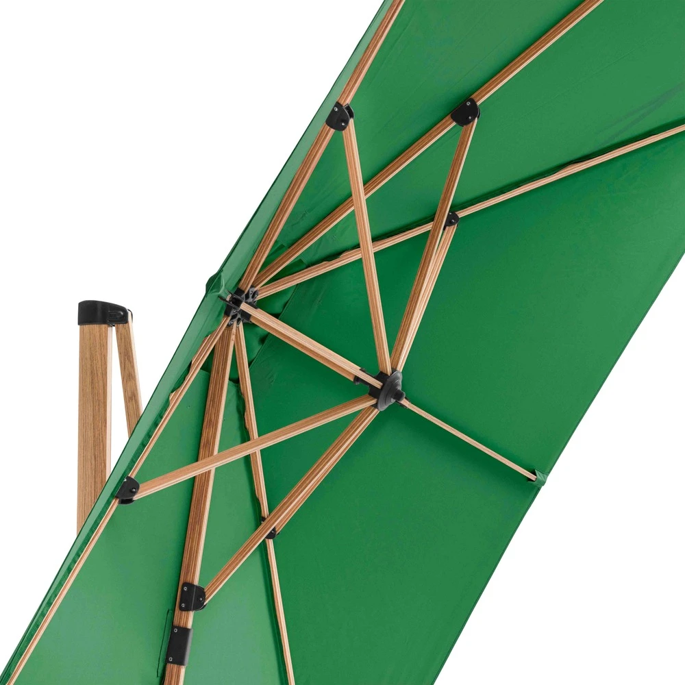 Parasol Déporté 3x3m Et 4 Dalles Lestées Effet Bois Vert Cactus 3 Parasol Déporté 3x3m Et 4 Dalles Lestées Effet Bois Vert Cactus – Image 3