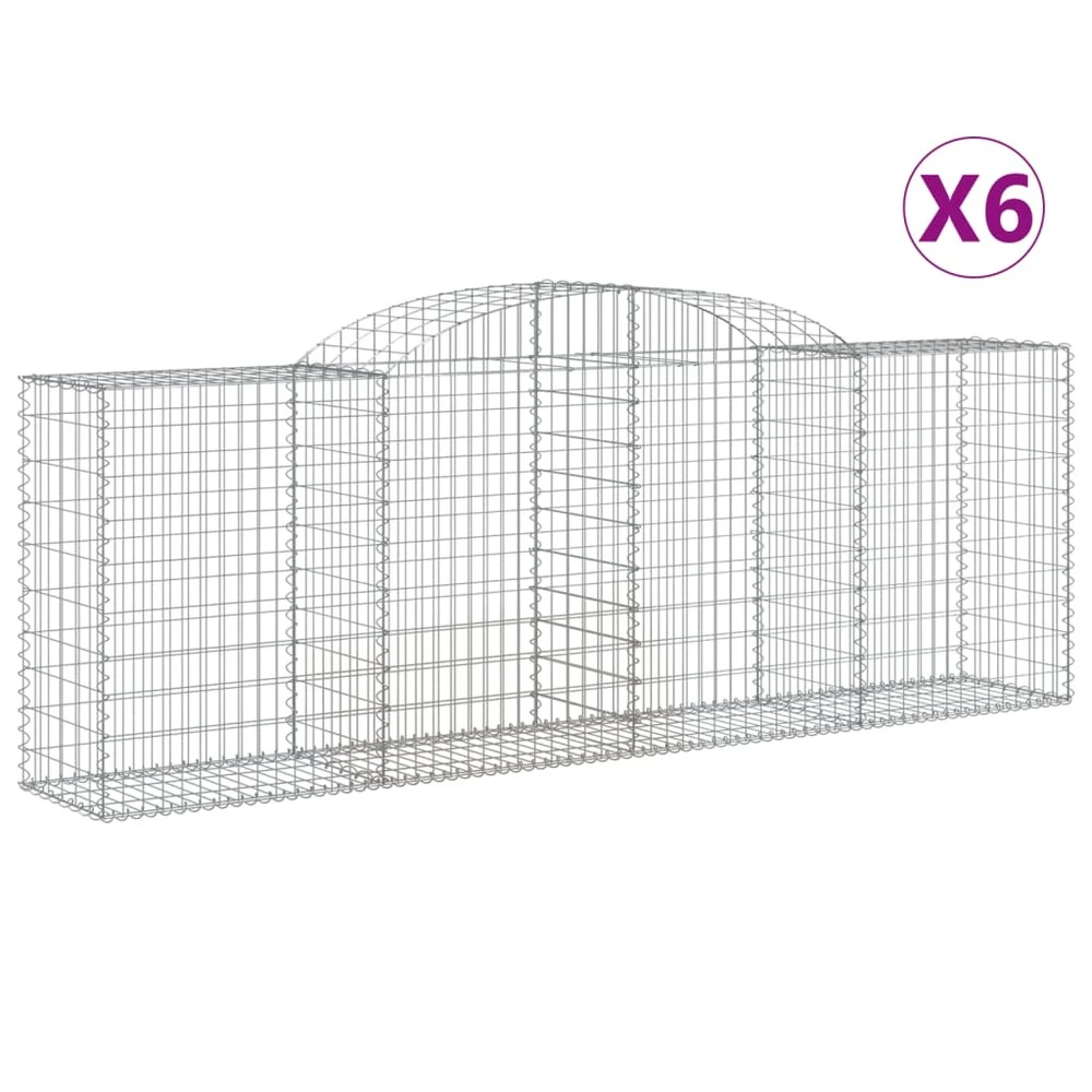 VIDAXL Paniers à Gabions Arqués 6 Pcs 300x50x100/120 Cm Fer Galvanisé 1 VIDAXL Paniers à Gabions Arqués 6 Pcs 300x50x100/120 Cm Fer Galvanisé