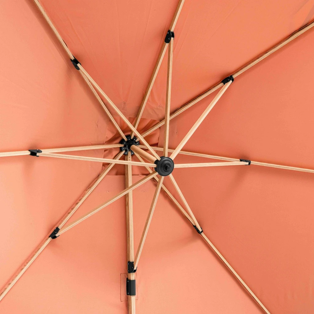 Parasol Déporté 3x3m Et 4 Dalles à Remplir Effet Bois Argile 6 Parasol Déporté 3x3m Et 4 Dalles à Remplir Effet Bois Argile – Image 6