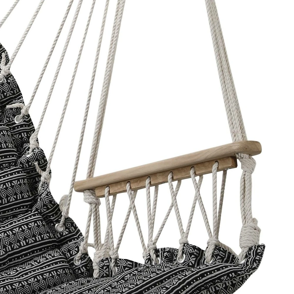 Chaise De Détente Suspendue Jinja Noir & Blanc 2 Chaise De Détente Suspendue Jinja Noir & Blanc – Image 2