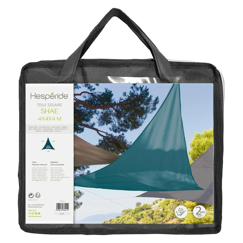 Voile D'ombrage Triangulaire Shae Bleu Canard 3 Voile D'ombrage Triangulaire Shae Bleu Canard – Image 3