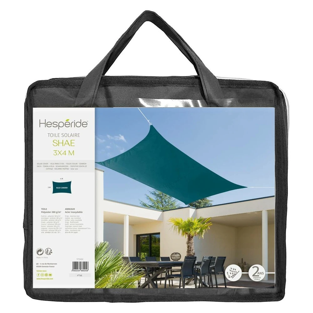 Voile D'ombrage Rectangulaire Shae Bleu Canard 3 Voile D'ombrage Rectangulaire Shae Bleu Canard – Image 3