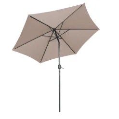 Parasol Droit Inclinable 3m Et 4 Dalles Lestées Aluminium Taupe -Konst Decor Magasin 6480224d44bf71.58976185