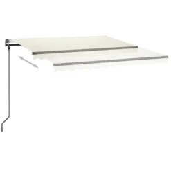 VIDAXL Auvent Automatique Capteur De Vent Et Led 4x3,5 M Crème -Konst Decor Magasin 6480d1ca968584.50998703