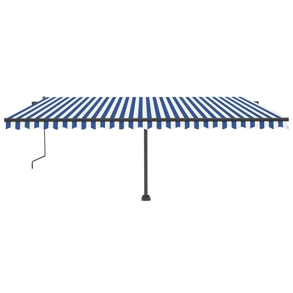 VIDAXL Auvent Automatique Sur Pied 500x350 Cm Bleu/blanc 3 VIDAXL Auvent Automatique Sur Pied 500x350 Cm Bleu/blanc – Image 3