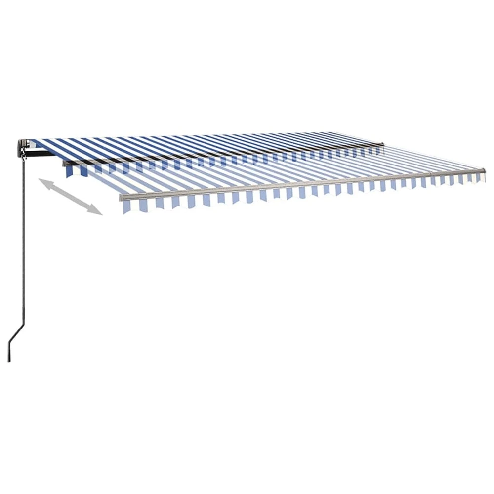 VIDAXL Auvent Automatique Sur Pied 500x350 Cm Bleu/blanc 5 VIDAXL Auvent Automatique Sur Pied 500x350 Cm Bleu/blanc – Image 5