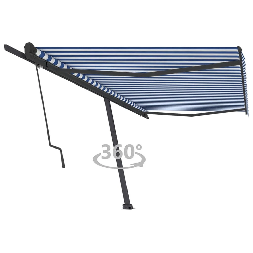 VIDAXL Auvent Automatique Sur Pied 500x350 Cm Bleu/blanc 1 VIDAXL Auvent Automatique Sur Pied 500x350 Cm Bleu/blanc