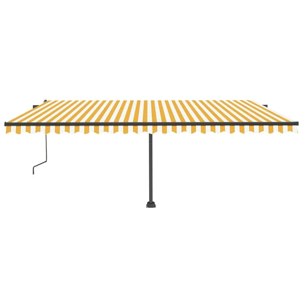 VIDAXL Auvent Automatique Sur Pied 500x350 Cm Jaune/blanc 3 VIDAXL Auvent Automatique Sur Pied 500x350 Cm Jaune/blanc – Image 3