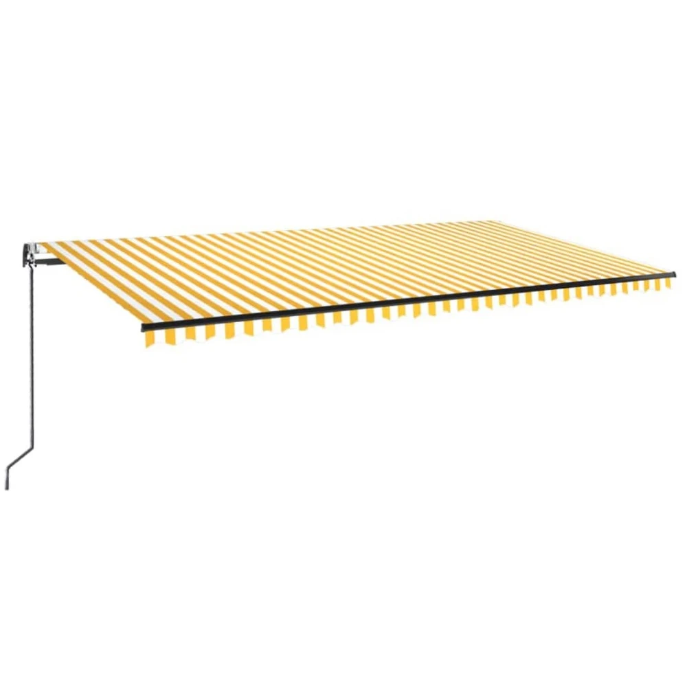 VIDAXL Auvent Automatique Capteur De Vent Led 600x350cm Jaune Et Blanc 1 VIDAXL Auvent Automatique Capteur De Vent Led 600x350cm Jaune Et Blanc