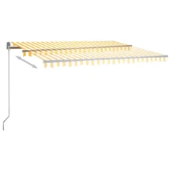 VIDAXL Auvent Automatique Capteur De Vent Led 450x350cm Jaune Et Blanc -Konst Decor Magasin 6480d1e365caf5.46396731