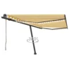 VIDAXL Auvent Automatique Capteur De Vent Led 450x350cm Jaune Et Blanc
