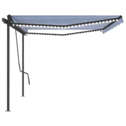 VIDAXL Auvent Automatique Capteur De Vent Et Led 5x3,5 M Bleu Et Blanc 10 VIDAXL Auvent Automatique Capteur De Vent Et Led 5x3,5 M Bleu Et Blanc -Konst Decor Magasin 6480d1e6e18c97.78156908