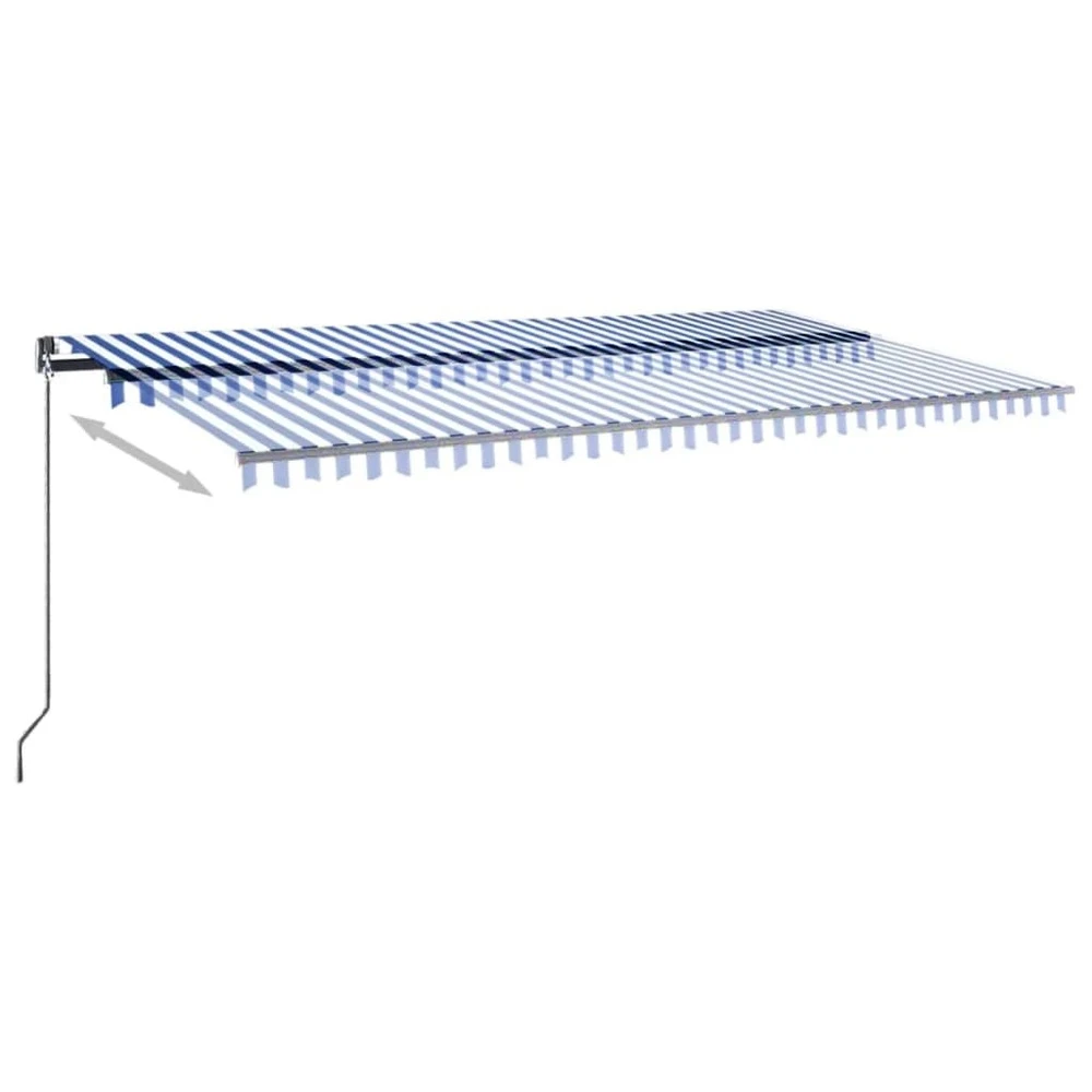 VIDAXL Auvent Automatique Capteur De Vent/led 600x300 Cm Bleu Et Blanc 5 VIDAXL Auvent Automatique Capteur De Vent/led 600x300 Cm Bleu Et Blanc – Image 5