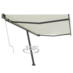 VIDAXL Auvent Automatique Sur Pied 500x350 Cm Crème