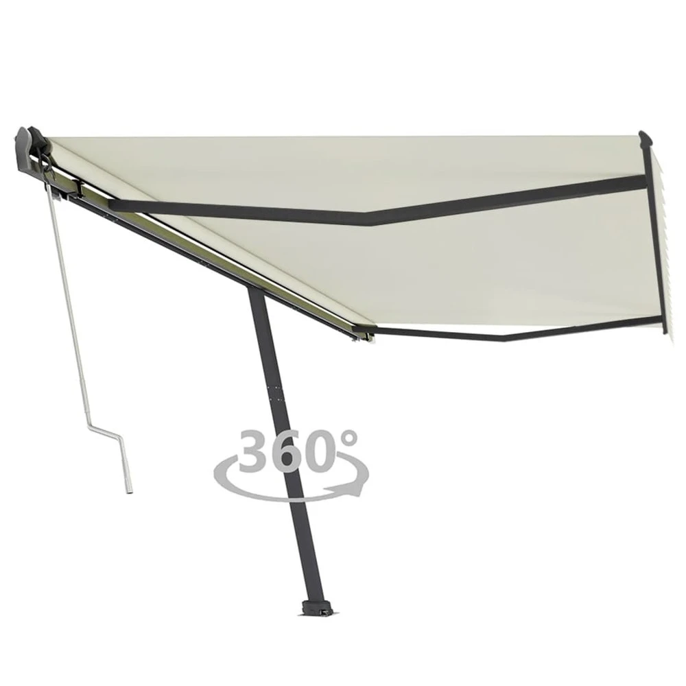 VIDAXL Auvent Automatique Sur Pied 500x350 Cm Crème 1 VIDAXL Auvent Automatique Sur Pied 500x350 Cm Crème