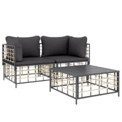 VIDAXL Salon De Jardin 3 Pcs Avec Coussins Anthracite Résine Tressée 9 VIDAXL Salon De Jardin 3 Pcs Avec Coussins Anthracite Résine Tressée -Konst Decor Magasin 6480d2d1ce15e4.28967224