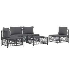 VIDAXL Salon De Jardin Avec Coussins 5 Pcs Anthracite Acier 9 VIDAXL Salon De Jardin Avec Coussins 5 Pcs Anthracite Acier -Konst Decor Magasin 6480d2dccf2d21.75359863