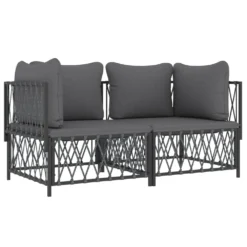 VIDAXL Salon De Jardin Avec Coussins 2 Pcs Anthracite Acier 9 VIDAXL Salon De Jardin Avec Coussins 2 Pcs Anthracite Acier -Konst Decor Magasin 6480d2e4785c49.25152870