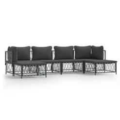 VIDAXL Salon De Jardin Avec Coussins 6 Pcs Anthracite Acier