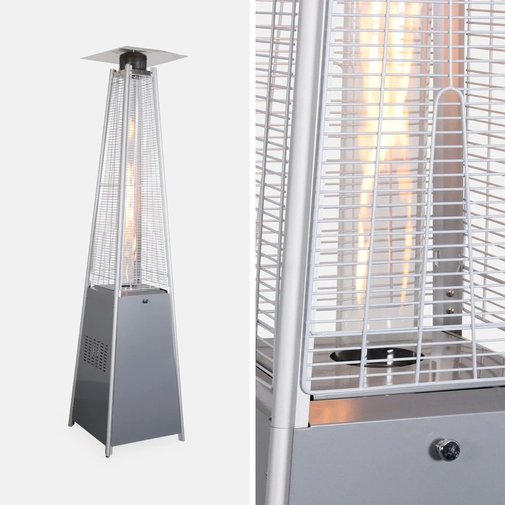 Chauffage D'extérieur Avec Sa Housse Intégrale - Arctic 13kw Gris Clair - Parasol Chauffant Gaz Pyramide. Chauffage De Terrasse 2 Chauffage D'extérieur Avec Sa Housse Intégrale - Arctic 13kw Gris Clair - Parasol Chauffant Gaz Pyramide. Chauffage De Terrasse – Image 2