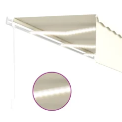 VIDAXL Auvent Automatique Store Capteur De Vent Et Led 6x3 M Crème -Konst Decor Magasin 6482c6fcd3e4e9.69396614