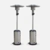Lot De 2 Chauffages D'extérieur Gaz 12.5kw - Finland - Parasols Chauffants En Acier Inoxydable. Réglable. Porte En Façade Et