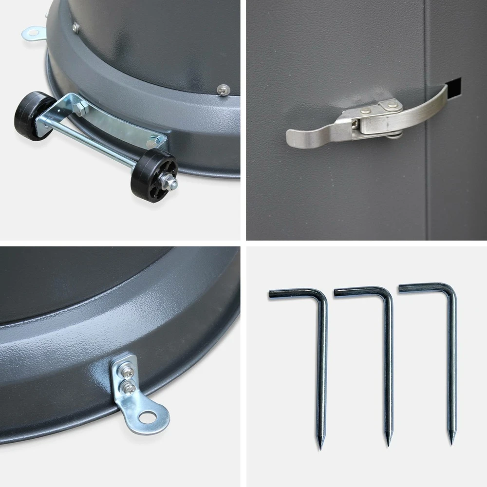 Lot De 2 Chauffages Extérieur à Gaz Gris. Parasols Chauffants De Terrasse Finland 12.5kw Avec Roulettes 6 Lot De 2 Chauffages Extérieur à Gaz Gris. Parasols Chauffants De Terrasse Finland 12.5kw Avec Roulettes – Image 6