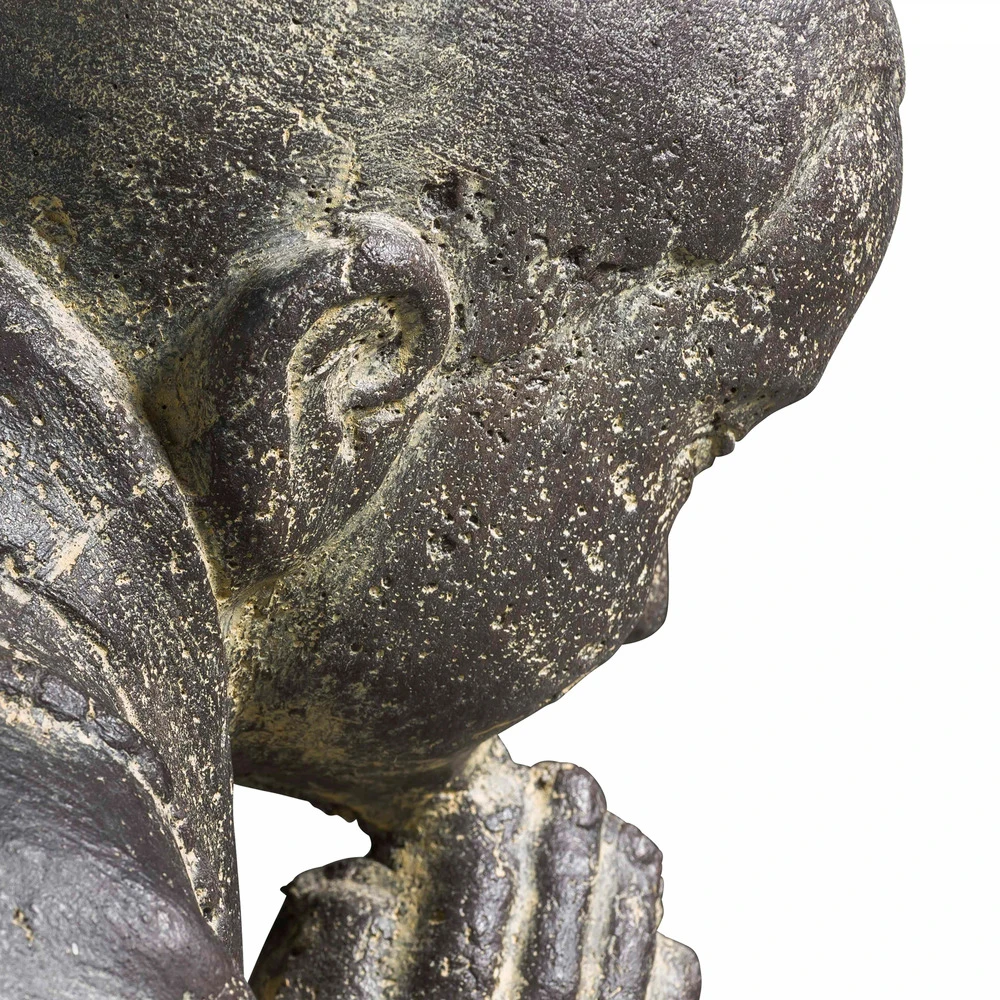 Statue De Jardin Moine Assis En Pierre Naturelle Gris 5 Statue De Jardin Moine Assis En Pierre Naturelle Gris – Image 5