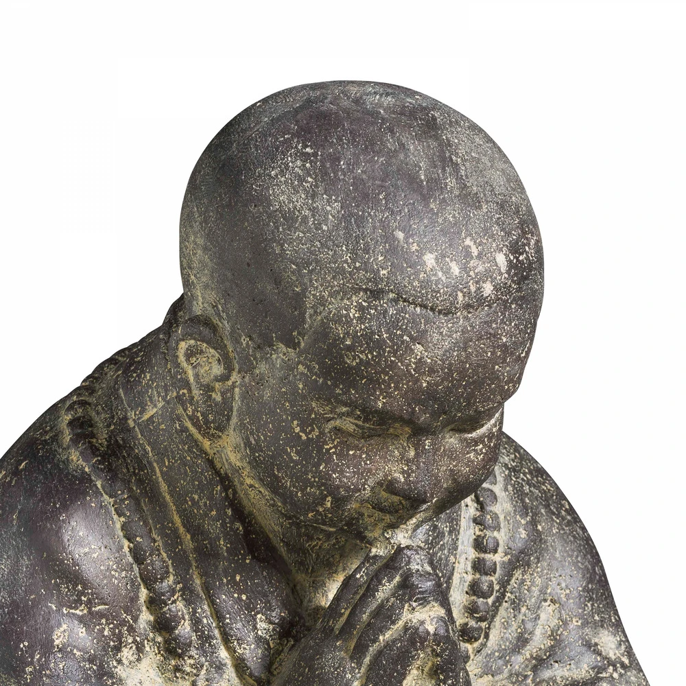 Statue De Jardin Moine Assis En Pierre Naturelle Gris 3 Statue De Jardin Moine Assis En Pierre Naturelle Gris – Image 3