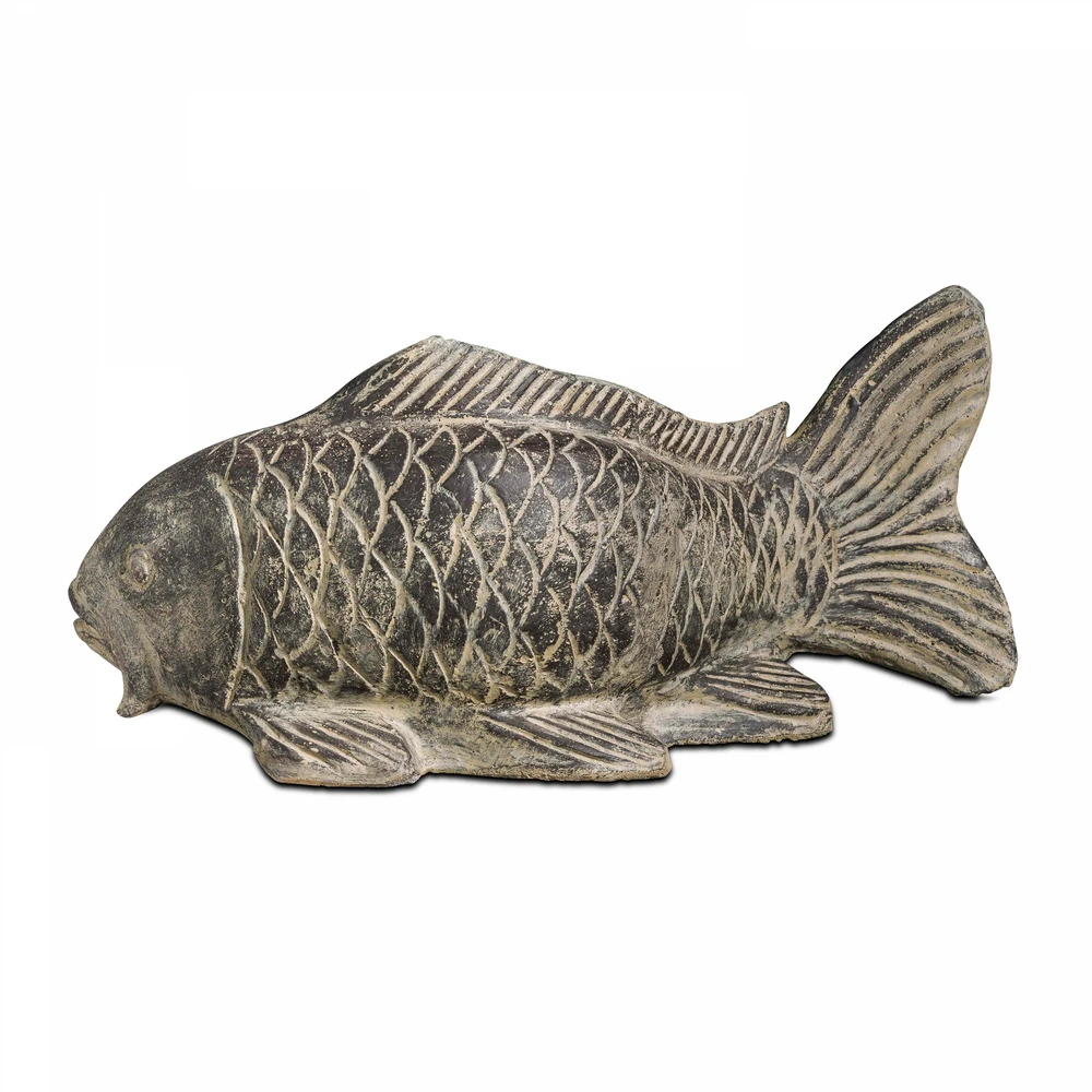 Statue De Jardin Carpe En Pierre Naturelle Gris 2 Statue De Jardin Carpe En Pierre Naturelle Gris – Image 2