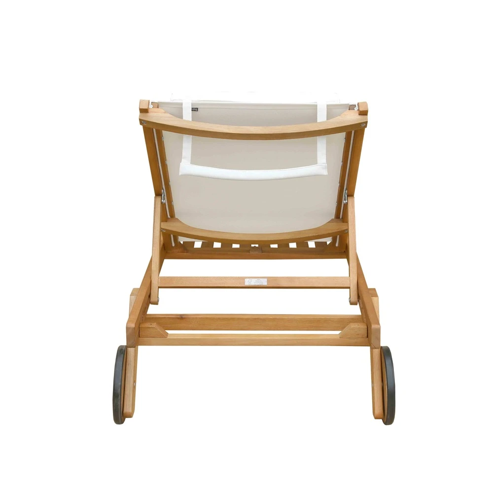Lot De 2 Bains De Soleil Avec Coussin Et Tablette En Bois Blanc 4 Lot De 2 Bains De Soleil Avec Coussin Et Tablette En Bois Blanc – Image 4